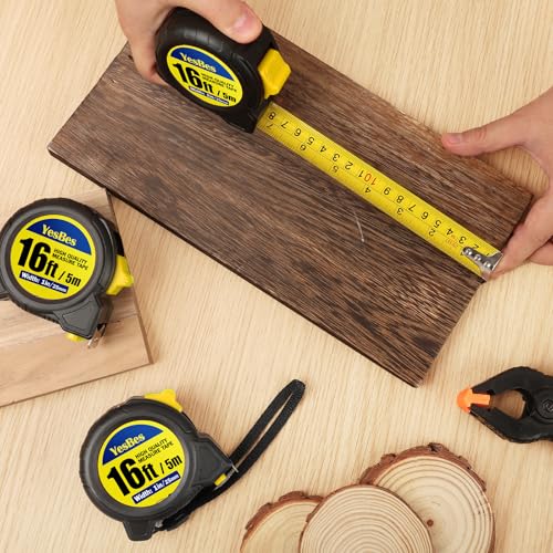 Tape Measure 16 ft, 8 Pack Bulk Easy Read Measurement Tape, Self-Locking Measuring Tape Retractable 16 FT by 1 in - color: 8 Pack