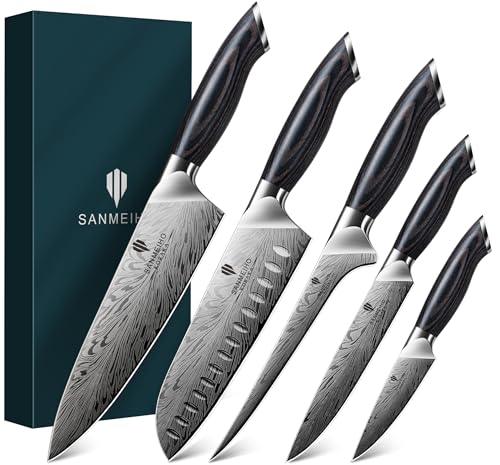 5PCS Knife Set, Kitchen Knife Sets in Powder Steel - size: 5PCS Knife Set