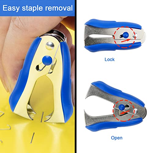 5 Pieces Staple Remover Tools Set for Office,Upholstery and Construction, Professional Tack and Nail Puller Kit for Efficiently and Easily Remove All Kinds of Staples,Tacks and Nails - color: 5 Pcs Blue