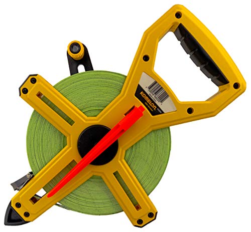 Komelon 6622IM Fiber Reel Long Open Reel Tape Measure Inch/Metric Scale with Double Nylon Coated Fiberglass Blade 200-Feet/60M by 1/2-Inch - size: 61 m