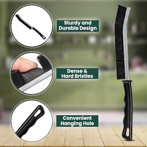 Crevice Cleaning Brush Set – 6Pcs Hard Bristle Cleaning Tools for Grout, Tile Floors, Gaps & Narrow Spaces – Small Grout Scrub Brush for Cleaning Bathroom, Shower, Window Tracks, Kitchen