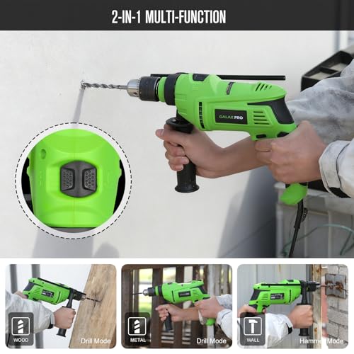 GALAX PRO 7Amp 850W 2-in-1 Hammer Drill, 0-3000 RPM, 13 mm Metal Chuck - style: Hammerdrill with 13pcs Accessories