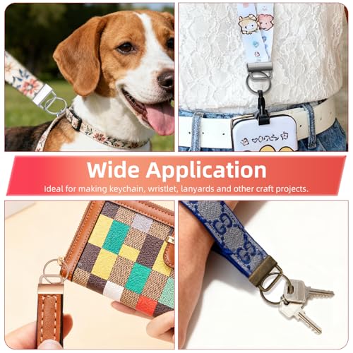 40 Sets Key Fob Hardware, 1 Inch Keychain Hardware with Glass Running Pliers for Key Chain, Lanyard & Wristlet Making Supplies (4 Colors)
