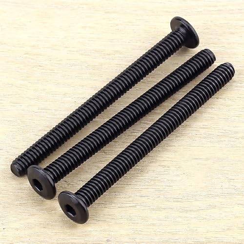 1/4-20 x 3-1/2" Black Hex Socket Head Cap Screws, 304 Stainless Steel 18-8, Furniture Bolts, Connector Screws, Black Coated, Full Thread, 25 PCS - size: 1/4-20 x 3-1/2"