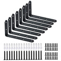 Shelf Bracket 8 Pack 5" Lx3 H 5mm Thick Heavy Duty Black L Brackets - color: Black-8pack, size: 5"Lx3"Wx0.78"W