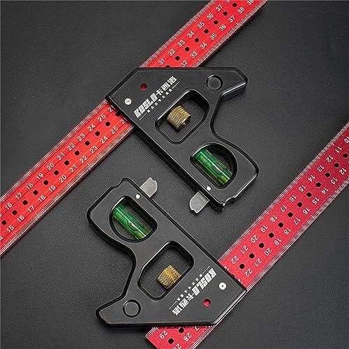 Heavy Duty Woodworking Combination Angles Ruler Aluminum Alloy Ruler 90/45 Degree Measuring Tool with Level & Needle Combination Square Adjustable Angles Gauges 90/45 Degree Measuring Tool