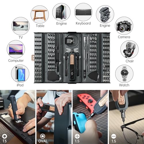 Mini Precision Manual Screwdriver Set,JAKEMY 180 in 1 Laptop Screwdriver Repair Tool Kit,Magnetic Multi-Bit Tiny Manual Screwdriver Bit Kit for DIY,Computer,PS5,Xbox,RC Car,Jewelers,Glasses,Watch,Home - color: Jm-168