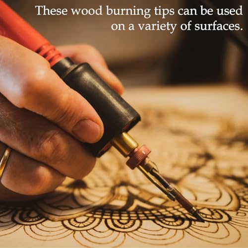 AOZUO 109 Pcs Wood Burning Tips, Wood Burning Tip Set Including Woods Burnings Letters Numbers Symbol Woods Burnings Tip for Wooden Burner DIY Embossing Wooden Burn Carving Crafts