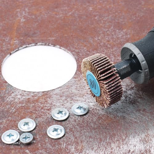 20PCS Flap Wheel Sander,80 Grit 1/8" Shank Sanding Bits Set - size: 32mm x 24mm