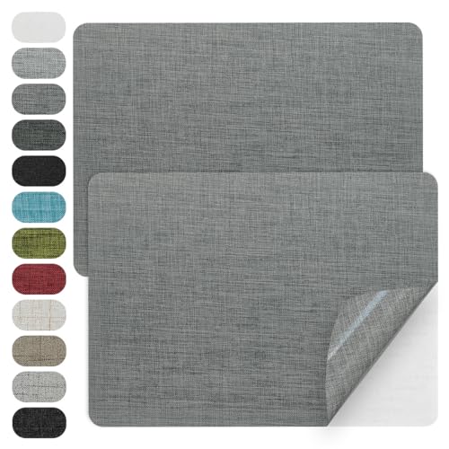 WILDREEDS 2 Pcs 8 x11 Inch Linen Repair Patches, Self-Adhesive Fabric Patch for Sofas, Couch, Furniture,Tote Bags, Car Seats (Grey) - color: Grey