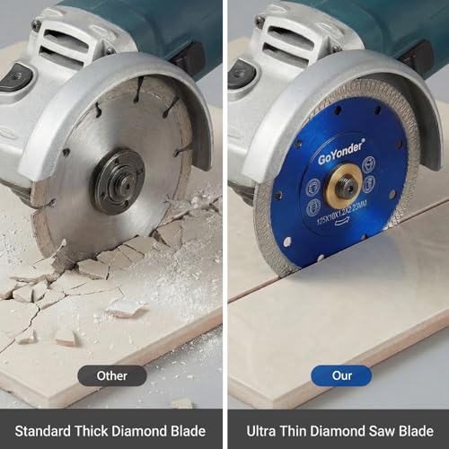 GoYonder 5 Inch Tile Blade, Super Thin Diamond Saw Blade for Cutting Porcelain Tiles, Granite Marble Ceramics (5"-Blue) - size: 5"-Blue