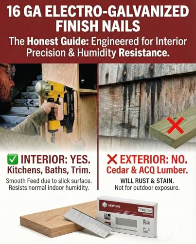 16 Gauge Finish Nails, 1000 Cts 1-3/4-Inch Galvanized 16GA Finish Nails, Small Straight Finishing Nail for Woodworking, Upholstery, and Framing Projects - size: 1-3/4-Inch