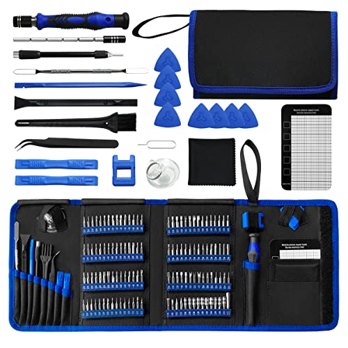 EFAITHFIX Screwdriver Sets 142-Piece Electronics Precision Screwdriver with 120 Bits Magnetic Repair Tool Kit for iPhone, MacBook, Computer, Laptop, PC, Tablet, PS4, Xbox, Nintendo, Game Console, etc - size: 142 in 1