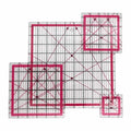 Sewing Rulers Quilting Ruler,Acrylic Quilting Templates,Sewing Tools Accessories Supplies for Patchwork Precision Fabric Cutting 4pcs(9.5,6,4.5,2.5inch) - color: Red