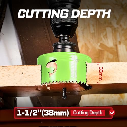 Geinxurn 3 Inch(76mm) Hole Saw, 1PC HSS Bi-Metal Hole Saw Kit with Shark Tooth Hole Cutter for Wood,Drywall, PVC Boards and Thin Metal - color: 1 PCS 3"
