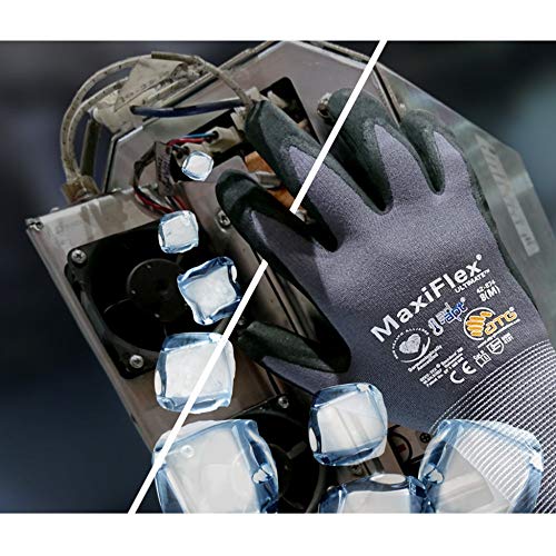 MaxiFlex 34-874 Ultimate - Nylon Micro-Foam Nitrile Grip Gloves - Black Gray - Sizes - 12 Pairs (Dozen) - size: X-Large (Pack of 12), style: 12 Pair