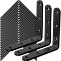 25Pcs Black Angle Brackets 4”x 4” Heavy Duty Corner Bracket 3MM for Wood | 3MM Thick Metal Corner Brackets 90 Degree Joint Hardware 4in Mounting Bracket for Wooden Furniture Cabinet Chair Bookshelf - size: Black-4x4 Inch
