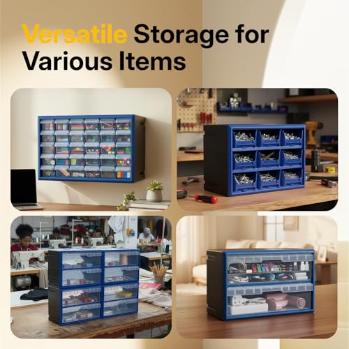 Northsky 30-Drawer Small Parts Cabinet, Stackable, Clear, 14.17 × 7.09 × 9.45 in 30 * Clear - size: 30 Drawer & Clear