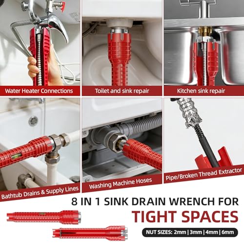 GPANDAG Sink Wrench for Bathroom/Kitchen/Toilet Pipe & Faucet Installation