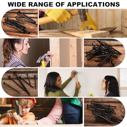 Nail for Hanging Pictures Assortment Kit - 650Pcs Small Nails, Finishing Nails, Hanging Nails, Picture Nails, Wall Nails for Hanging, Pin Nails - size: 650Pcs Black Nails