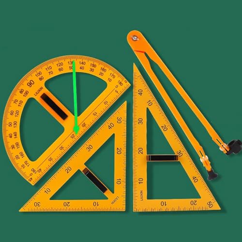 Math Ruler Magnetic Classroom Math Geometry Tool Set Enhances Classroom Learning, Easily Mounts to Blackboard Protractor Measuring Ruler Triangle Ruler (4pc) - size: 4pc