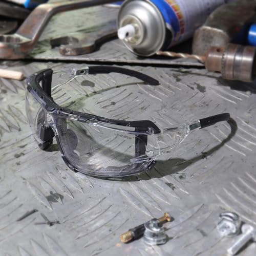 UKNOW Safety Glasses - Anti Fog Wraparound Lenses - Removable Foam Gasket - ANSI Z87.1 Protective Eyewear - Impact Resistant - color: Black