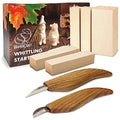 BeaverCraft Wood Carving Kit for Beginners S16 – Whittling Knives Sloyd, Chip Wood Carving Knife, Basswood Blocks for Carvers - Whittling Tools Set