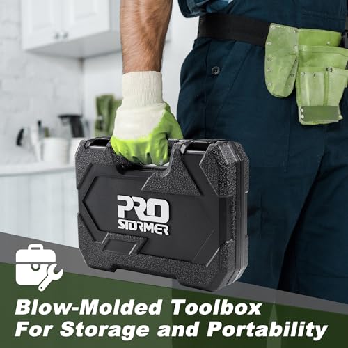 Prostormer 93-Piece Tool Kit, Basic Household Tool Set, Green - color: Green