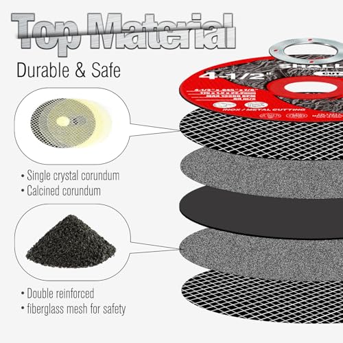SHALL 50-Pack Cut Off Wheels 4 1/2 x 7/8 Inch, Cutting Wheel with Pouch for Angle Grinder, 4.5” Metal & Stainless Steel Fast Cutting Disc, Grinder Wheel for General Purpose Metal Cutting - style: 4.5X50-Pack