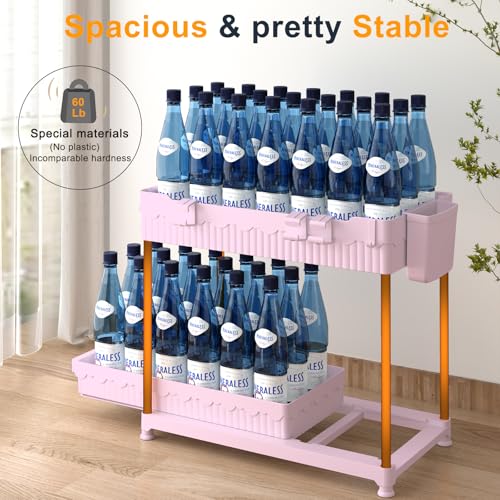 Sevenblue 3-Pack 2-Tier Under Sink Organizers with Sliding Drawers - color: Pink, size: 14.8 Inch