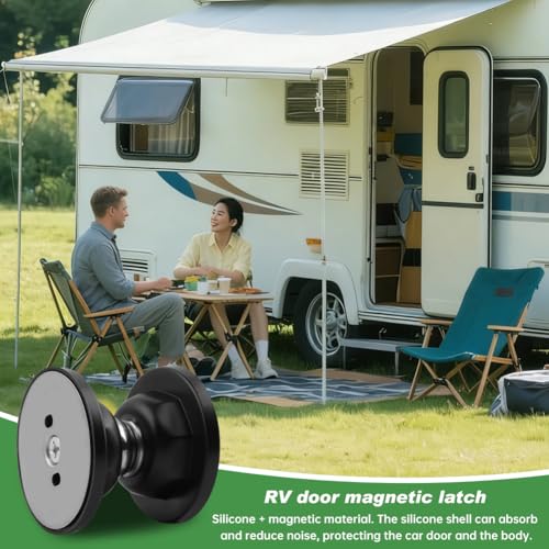 Strong RV Magnetic Door Holder, Easy to Install RV Door Magnet with Compact Space Saving Design, Sturdy Stopper for Trailer Silicone Cushion Door Catch Install for Camper(1 Pack)