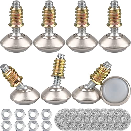 Anwenk Swivel Leveling Feet Furniture Levelers Feet Angle Height Adjustable, Screw in Cabinet Table Chairs Sofa Levelers Leg 1/4”-20 UNC,with Felt - 8Pack - color: Swivel 8-pack