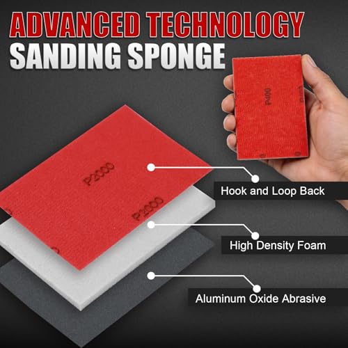 30PCS Sanding Sponge Pads, 80-3000 Grit Sandpaper Assortment for Wood Metal