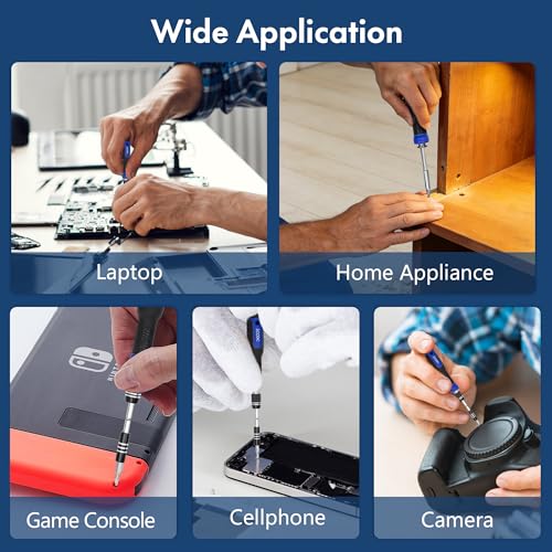XOOL 200 in 1 Precision Screwdriver Kit, Electronics Repair Tool Magnetic Driver Kit with 164 Bits, Flexible Shaft, Extension Rod for Computer, iPhone, Laptop, PC, PS4, Xbox, Nintendo - color: Blue