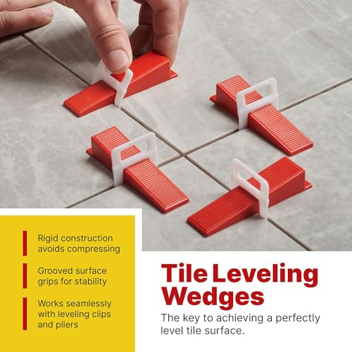 500 Pcs Wedges for Tile Leveling System - Saves You Time for Perfect Precise Installation of Ceramic Tiles - Get Professional Results for Your Shower, Bathroom, Backsplash - size: 500 Wedges