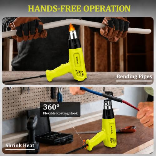 Asnish Heat Gun 1500W, Hot Air Gun Kit Dual Temperature Settings 572℉~932℉