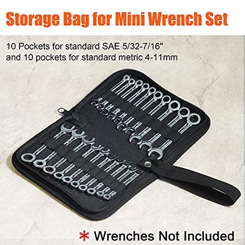 SPEEDWOX 20 Pockets Wrench Tool Storage Bag for Small Size Wrench - size: Metric and SAE Pouch