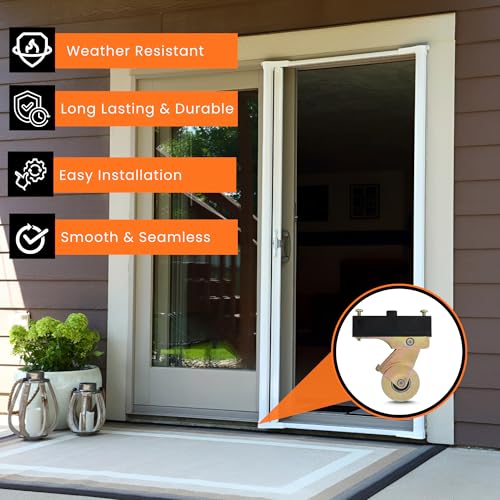KC Hardware Heavy-Duty Sliding Screen Door Rollers with 1 in. Steel Ball Diameter & 1-1/4 in Steel Including Screws and Adjusting Sleeve (2 Pack)