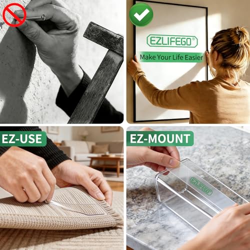 EZlifego Heavy Duty Invisible Bond Nano Double Sided Mounting Tape, 9.85FT | Nano-Tech, Holds up to 72 lbs, All-Purpose, Instant Hold, Industrial-Strength Adhesive, Indoor & Outdoor Decor,Back to School - size: 9.85 Feet