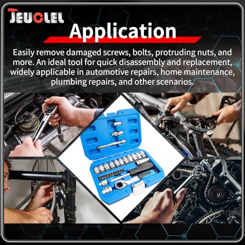 29PCS Pass Through Socket Set, 1/4" Drive Go-Thru Ratchet Kit