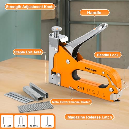 4-in-1 Staple Gun, Heavy Duty Stapler with 800 Staples