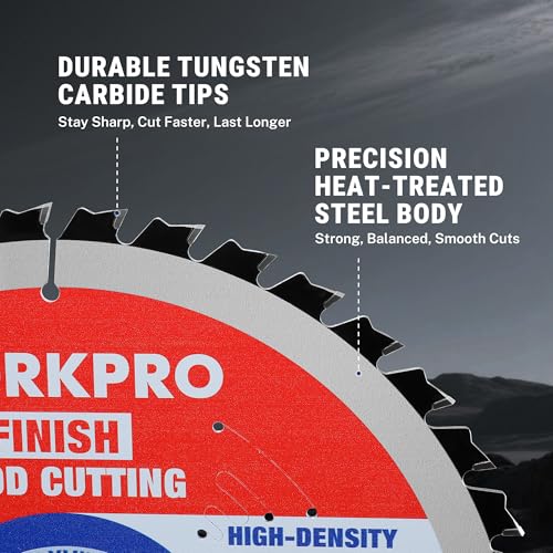 WORKPRO 6-1/2" Circular Saw Blade, 60T Fine Finish Wood Cutting | Trim & Smooth Finish Cuts, Thin Kerf Carbide Tipped ATB Teeth for Plywood, DIY Woodworking Projects, 1 Pack