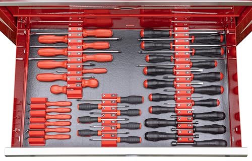 Ernst Manufacturing Screwdriver Pro - Modular Screwdriver Organizer for 26 Tools with Anti-Slip Base, Red - Made in the USA