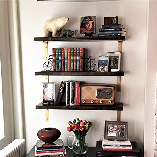 Shelf Brackets 10 Inch Wall L Brackets 8PCS Heavy Duty for Shelves Metal Gold Rustic Industrial Brackets for DIY Opening Shelves Project Hardware Included - size: 10 Inch, style: Gold-8 Pack