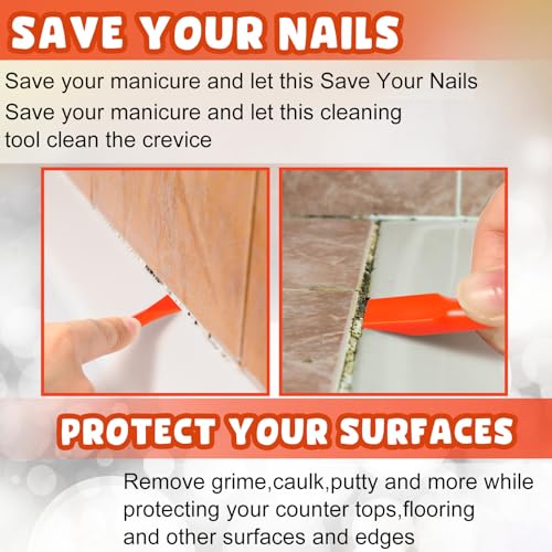 Tallew 9 Pcs Plastic Scraper Set Paint Tool Non Scratch Putty, Orange - color: Orange
