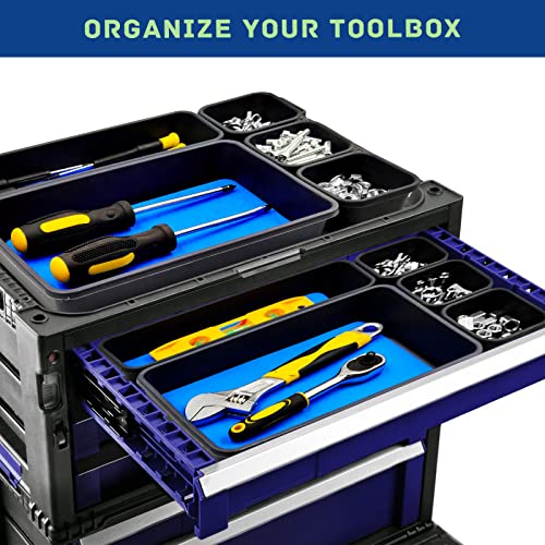 Tool Box Organizer, Tool Drawer Organizer Tray Divider, Toolbox Organization, Garage Tool Organizers and Storage, Tool Box Accessories for Rolling Tool Chest Cabinet (Blue (47PCS)) - color: Blue (47PCS)