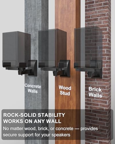 WALI Surround Sound Speaker Wall Mount with Adjustable Swivel Tilt Angle - size: Standard