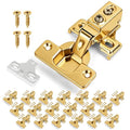 Mousike 20 Pack (10 Pair) Soft Close Cabinet Hinges, 1/2 Overlay Soft Close Hinges for Kitchen Cabinet, Stainless Steel, Built-in Damper, 100 Degree Opening Angle, 6 Way Adjustment (Gold) - color: Gold, size: 20 Pack