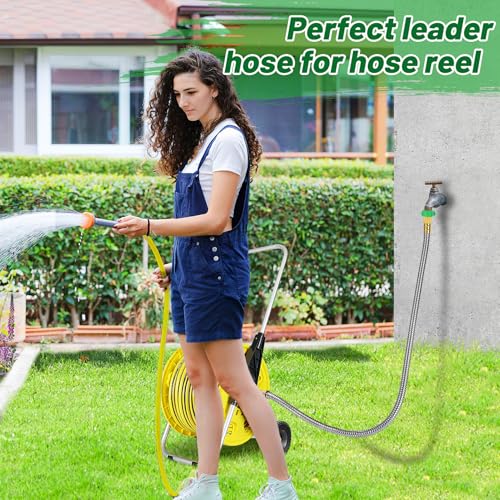 5ft Short Metal Garden Hose with Male to Female Connector - size: 5ft