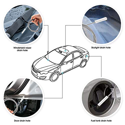 Long Drain Brush Flexible Feeding Tube Brush Slim Cleaning Brush Hose Pipe Brush - style: One Head White Color